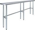 AmGood Stainless Steel Work Table Open Base | NSF Kitchen Island Food Prep | Laundry Garage Utility Bench (84" Long X 14" Deep)