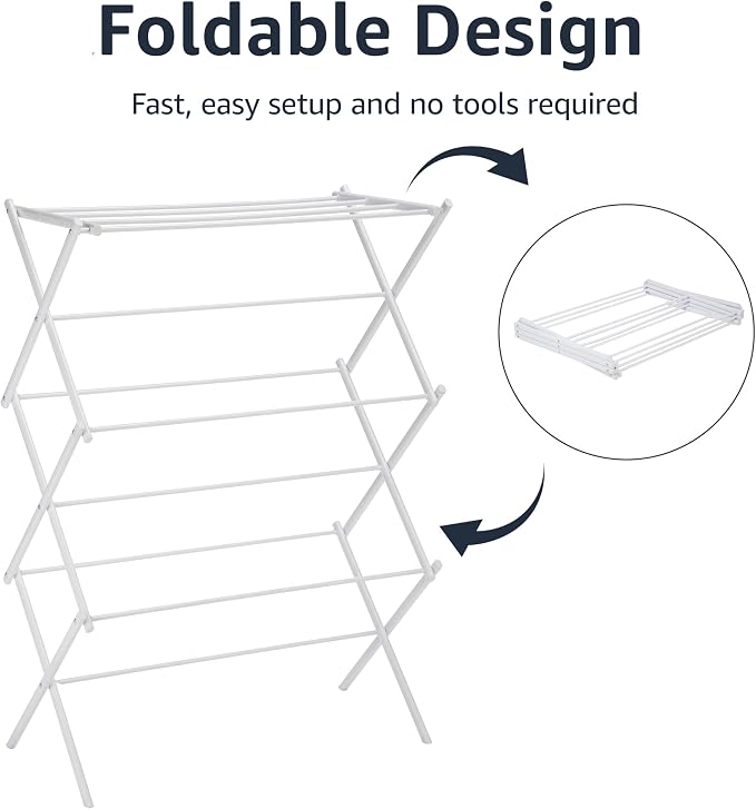 Amazon Basics Foldable Portable Clothes Drying Rack - Image 3