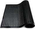 Anti-Fatigue Rubber Floor Mat - NANBOWANG Commercial Grade Grease Resistant Non-Slip Recycle Tyre Floor Mats for Restaurant Kitchen Bar Garden Outdoor Wet Area (36"x 60") Black