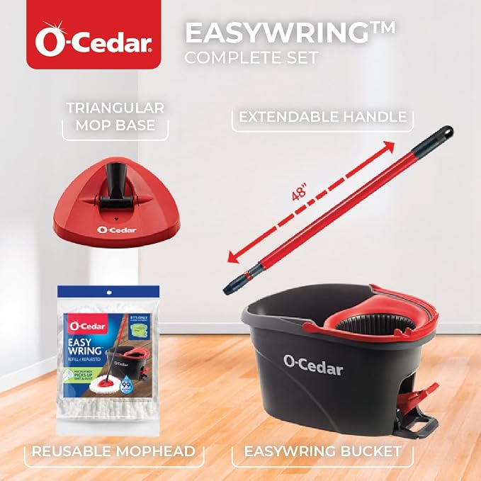 O-Cedar EasyWring Microfiber Spin Mop, Bucket Floor Cleaning System - Image 9