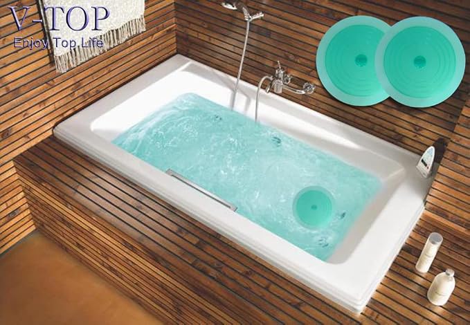 V-TOP Tub Stopper 2 Pack, 6 inches Large Silicone Drain Plug Hair Stopper Flat - Image 4