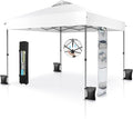 MFSTUDIO 10x10 Pop up Canopy Tent, Gazebo Shelter Sun Shade Canopies One Push Setup Portable Popup Easy Set up Tents with Vented Top,Storage,4 Sandbags,for Beach,Parties,Camping