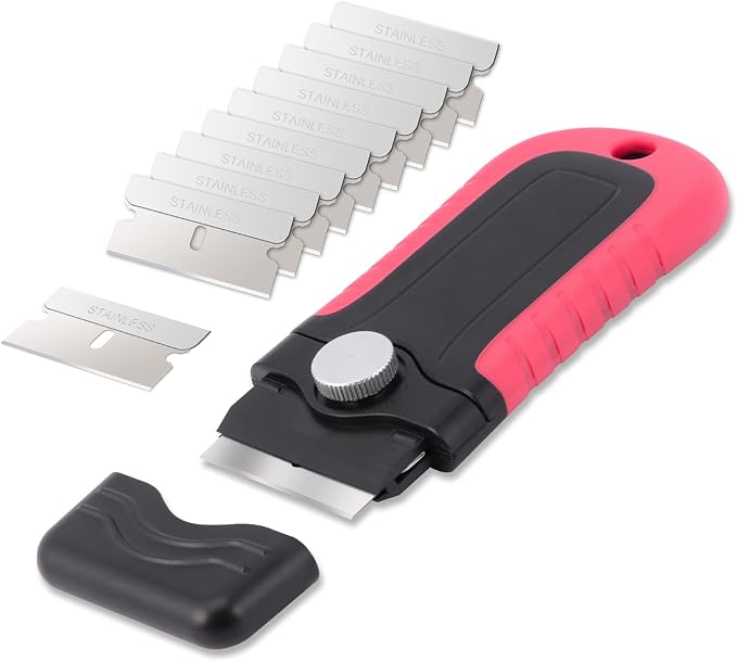 Razor Blade Scraper Tool, Glass Stovetop Paint Scraper | 10PCS Stainless Steel by Gomake