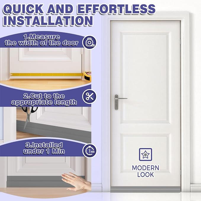 Door Draft Stopper, Adjustable Door Sweep - Image 8