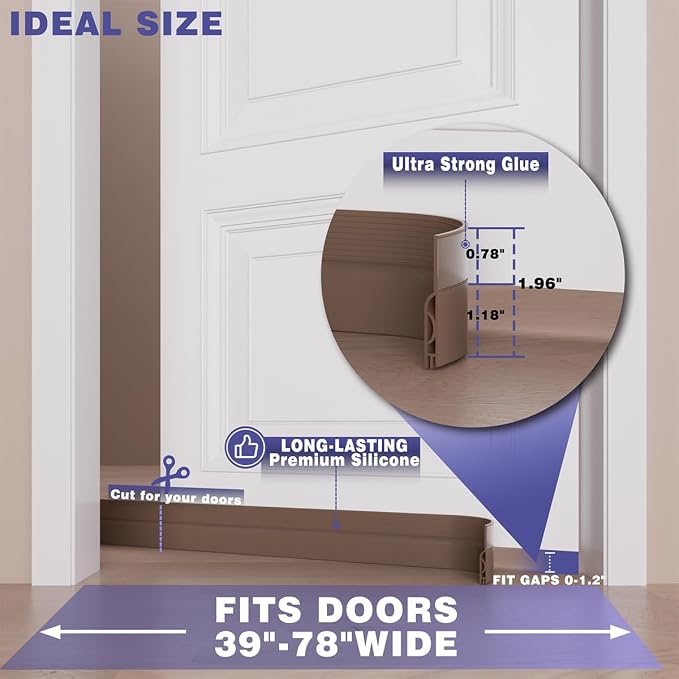 Door Draft Stopper, Adjustable Door Sweep - Image 7
