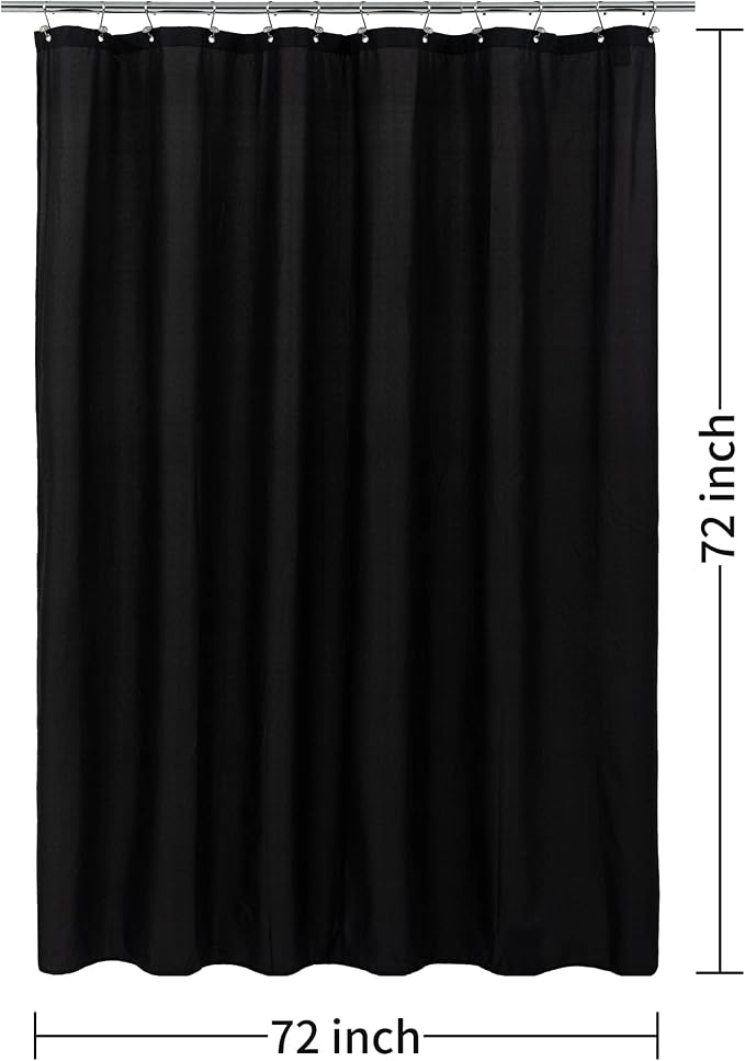 ALYVIA SPRING Waterproof Fabric Shower Curtain or Liner Black - Image 7
