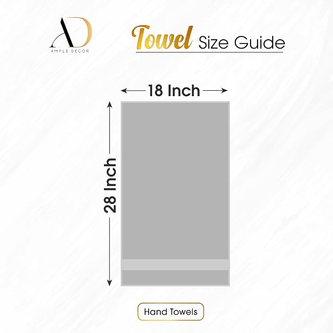 Ample Decor 100% Cotton Hand Towels 18x28 Inches, 600 GSM, Soft & Absorbent - Image 4