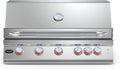Hygrill Premium XTR 40-Inch Built In Grill, Stainless Steel 5-Burner Grill Head for Outdoor Kitchen with Rear Infrared Burner and LED Lights, Natural Gas