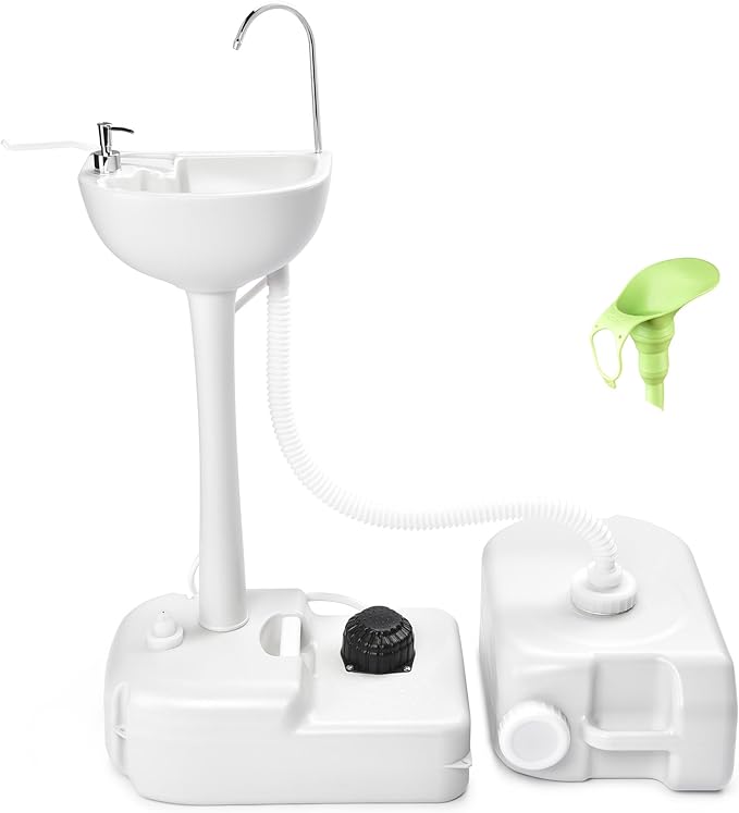 Yescom 17L Portable Sink Hand Wash Station with Pump & 2Pcs 24L Water Tank, Hand Washing Station for RV Travel Outdoor Camping Food Booth
