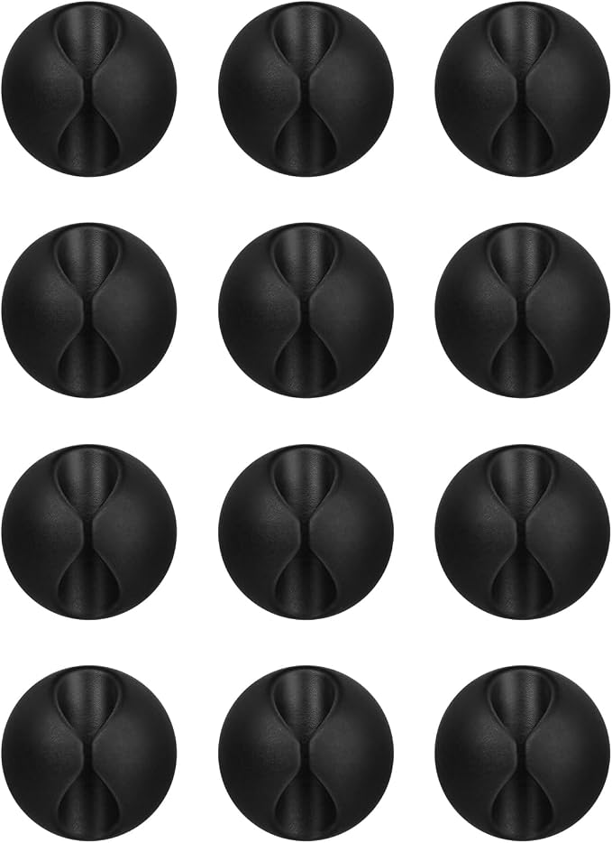 12PCS Black Adhesive Cable Clips Cord Organizer by Flezoo