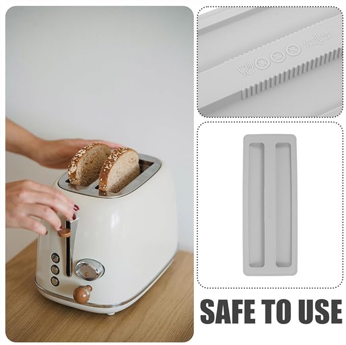 Toaster Lid Cover Replacement 2pcs Silicone Breakfast 2 Slices Bread Machine Cover Electric Toaster Upper for Machine Part Accessories(grey)