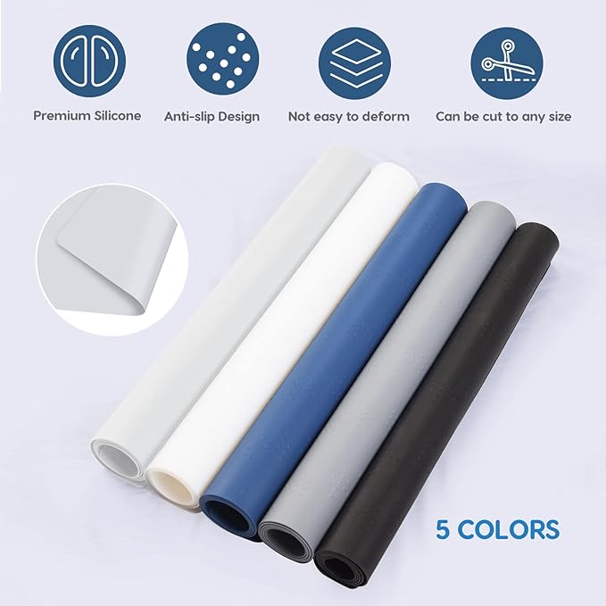 AECHY Extra Large Silicone Mat 35.3"x23.5"x0.08", Multipurpose Silicone Mat Thick Heat Resistant Mat Shipped Rolled Up Kitchen Counter Mat Nonslip Silicone Mats for Kitchen Counter Translucent