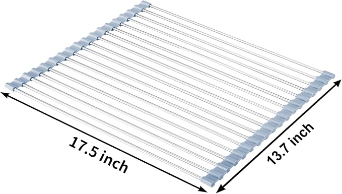 Over The Sink Dish Drying Rack, Stainless Steel Roll Up Dish Drying Rack - Image 2