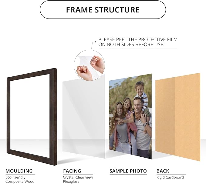 wallsthatspeak 23x35 Espresso Brown Picture Frame for Puzzles Posters Photos or Artwork