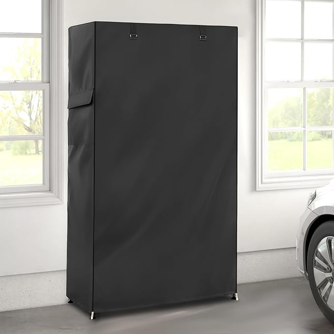 Wire Shelf Cover,600D Heavy Duty 100% Waterproof Shelf Covers for Wire Shelving,Outdoor Storage Shelves Cover for Metal Rack,48" W x 18" D x 72" H,Black