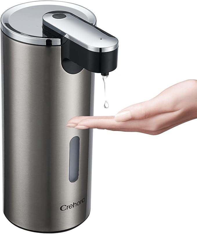 Automatic Liquid Soap Dispenser Touchless, Stainless Steel, 12oz/340ml | Hand by Crehora