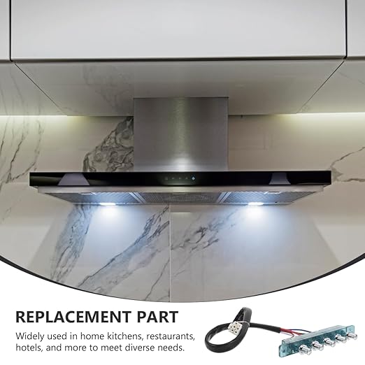 Range Hood Switch Button Replacement,5-Button Mechanical Control Panel, Size Matching Required,Manual Wiring Installation Required, Exact Size Match Needed for Traditional Push Hoods Only for Kitchen
