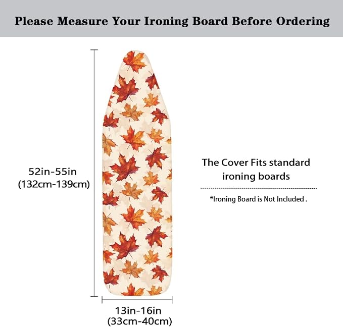 Easy Installation 15x54 Fall Maple Leaf Ironing Board Cover - Image 5