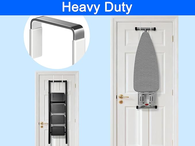 Single Over Door Steel Hooks 8 Pack Fit 1-3/8" Door 5.5" White | Plastic Coated - Image 4