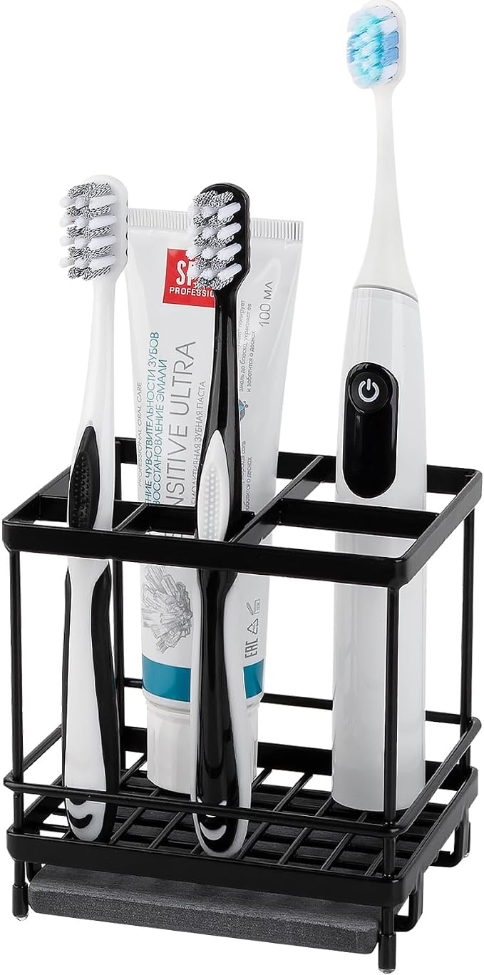 Electric Toothbrush Holders for Bathrooms Toothpaste Organizer, Removable by Heagoale