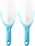 Spring Chef Magnetic Ice Scoop for Freezer, Contoured Translucent BPA-Free Plastic Scoops with Soft Grip Handle, Kitchen Ice Scooper for Dry Goods, Popcorn, Pet Food, Flour - Set of 2 - Aqua Sky