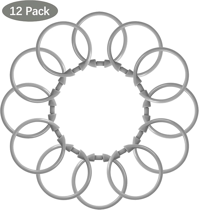 Grey Shower Curtain Hooks Rings, Plastic Shower Curtain Hooks - Image 7