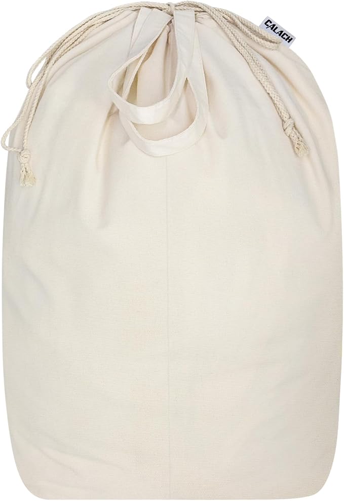 Canvas Laundry Bags with Handles & Square Base 16"Wx16"Depth x27.6"H by CALACH