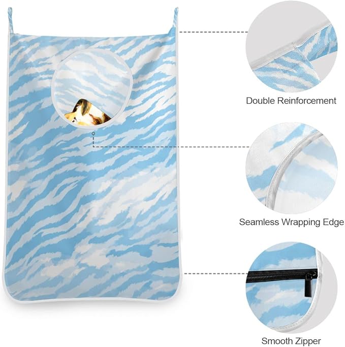 1PC Hanging Laundry Hamper Bag Over the Door Laundry Hamper Wall Hamper Large - Image 6