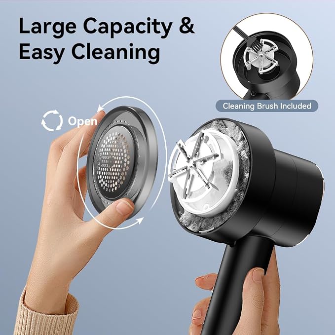 Rechargeable Fabric Shaver, 6-Leaf Blades, LED Display, 3 Speeds | Portable - Image 7