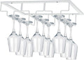 MOCOUM Wine Glass Rack, 3 Rows, White, Under Cabinet, Stemware Hanger, 1 Pack