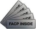 Signs ByLITA Standard FACP Inside Sign | Fire Safety Signage (Brushed Silver) - Large 5 Pack