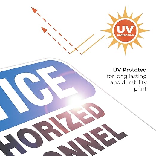 Authorized Personnel Only Sign, 12x18 Inches, Rust Free .063 Aluminum, Fade Resistant, Made in USA