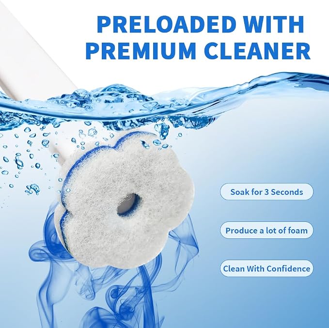 48 Count Disposable Toilet Brush Refill Pads, Disposable Toilet Bowl Wand - Image 3