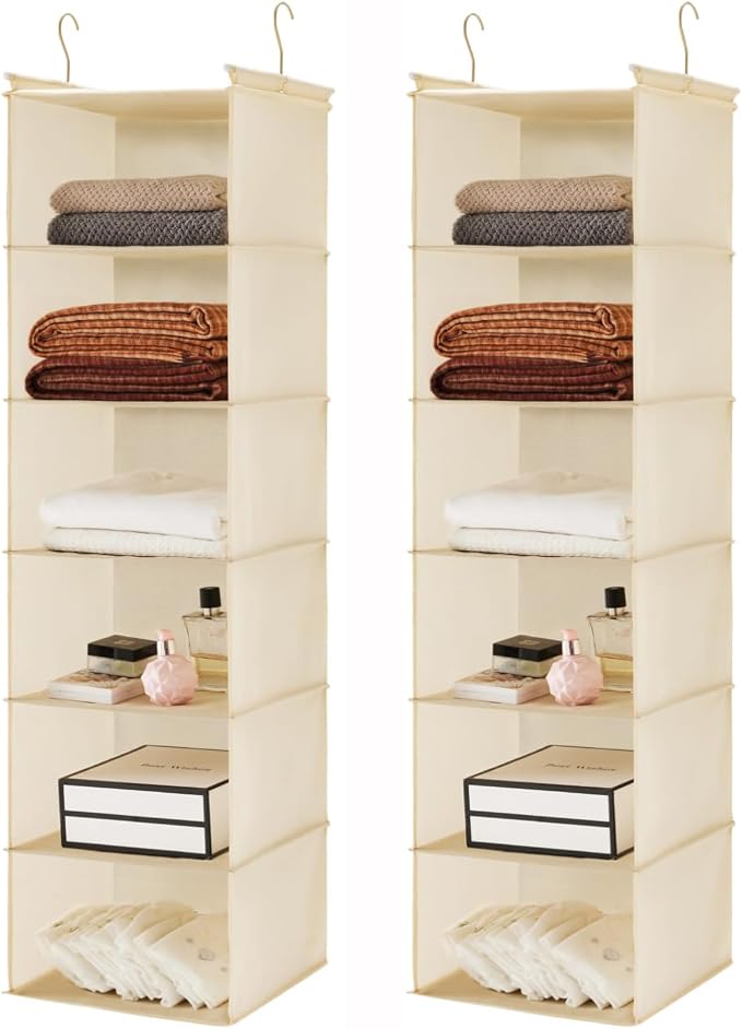 MAX Houser 2 Pack 6 Tier Foldable Hanging Closet Organizer, space-saving design by MAXHouser