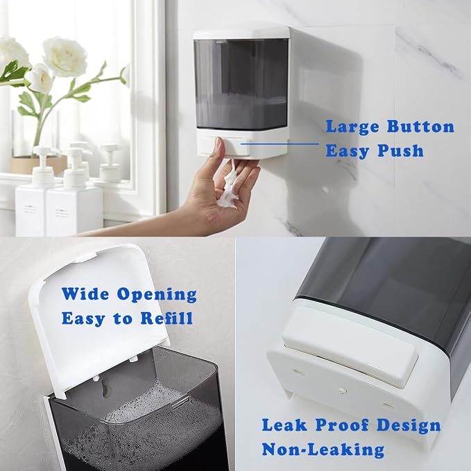 Manual Soap Dispenser Wall Mounted, Bathroom Kitchen Commercial | Leak-proof - Image 4
