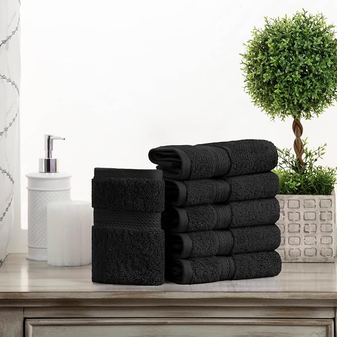 Superior Egyptian Cotton Plush & Absorbent, Face Towel Set of 6, Soft Luxury - Image 2