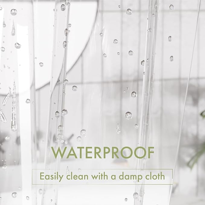 AmazerBath Extra Long Shower Curtain Liner 72x108, Waterproof Plastic Shower - Image 4