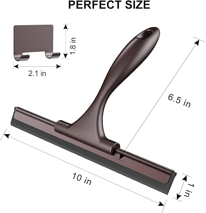 SetSail Squeegee for Shower Glass Door, 10 Inches, Bronze | Stainless Steel - Image 2