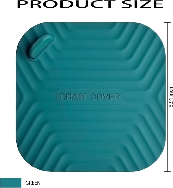 2 Pcs Blackish Green Shower Drain Cover Tub | Sewer Anti-Odor Mat Deodorizing - Image 2