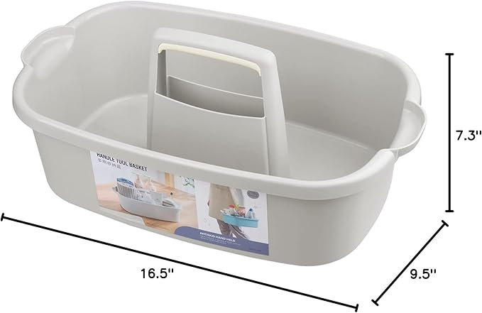 Large Cleaning Supplies Caddy Portable Shower Caddy Basket Light Gray 2Pk - Image 6