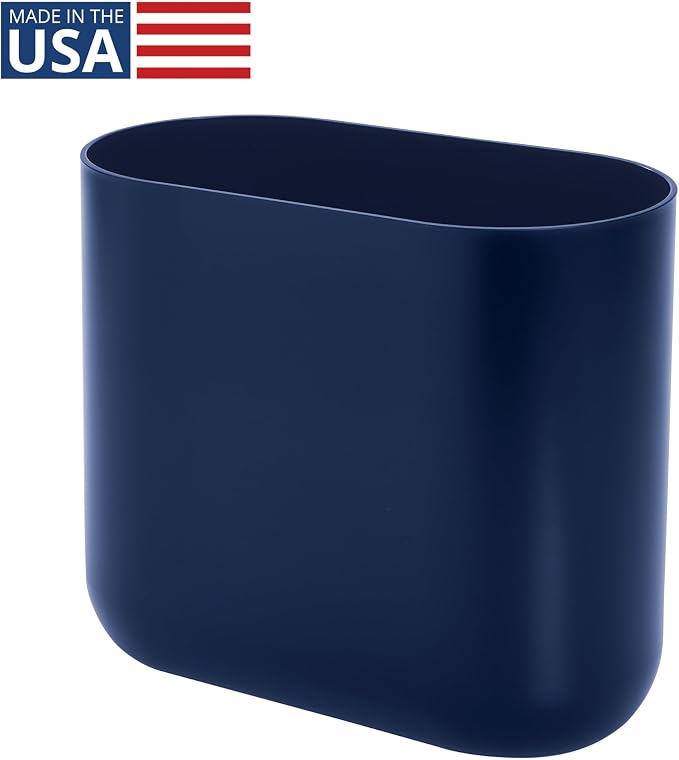 iDesign Small Slim Plastic Bathroom Trash Can - Image 2