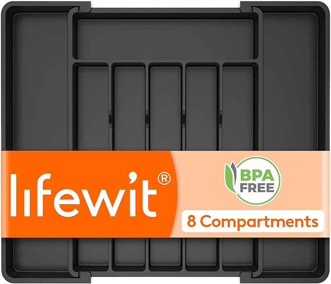 Lifewit Expandable Silverware Drawer Organizer, Kitchen Utensil Tray | BPA-free by Lifewit