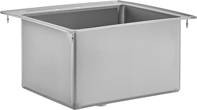 Kratos Commercial Restaurant Sink, 28"x20"x12" 16-Gauge Stainless Steel One-Compartment Drop-In Sink with 12" Swing Spout Faucet (29N-219)