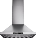 30 Inch Pro Wall Mount Range Hood 980CFM, Direct 3 Speed Panel with Gesture & Touch Control, Ducted/Ductless Stainless Steel Kitchen Vent Hood, Delay Shut-Off, Includes Duct & Filter