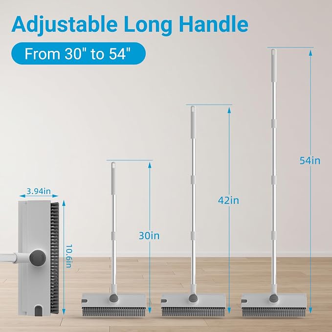 Pool Scrub Brush with 52" Pole, 3 in 1 Pool Cleaning Brush with Squeegee - Image 3