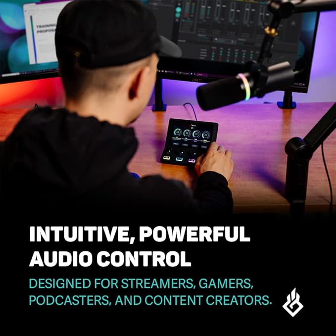 BEACN Mix Create Audio Mixer for PC & Mac | For Content Creators, Gaming & Podcast, PC Audio Mixer with C USB for Twitch & YouTube | Essential Streaming Accessories (Dark)