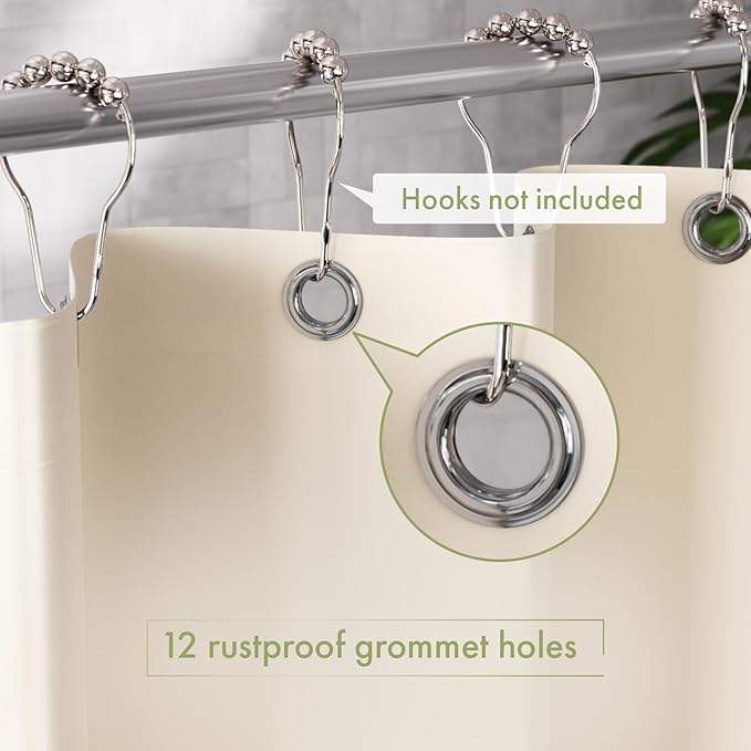 AmazerBath Shower Curtain Liner, 72x72 Beige Shower Curtain Liners, Lightweight - Image 3