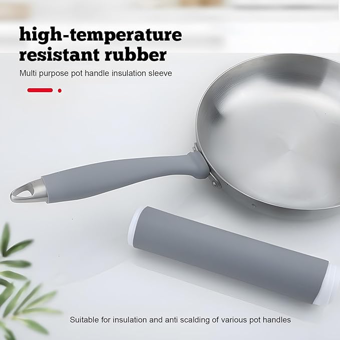 Upgraded Silicone Pan Handle Sleeve - Heat-Resistant&Non-Slip Cast Iron Handle Cover for Pots and Pans - Multipurpose Kitchen Protection(2pcs Small)
