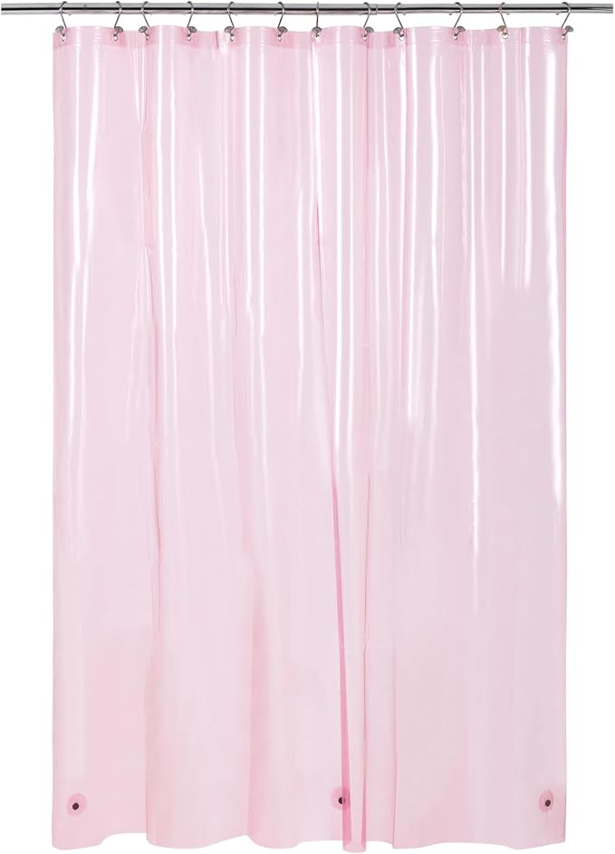 Barossa Design Extra Long Clear Pink Shower Curtain Liner 72x84 - Image 8