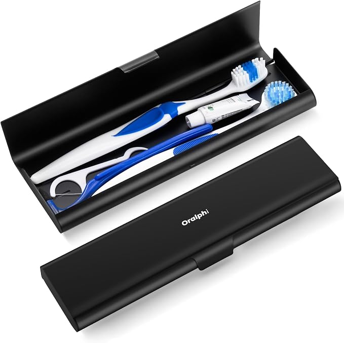 Wider Aluminum Toothbrush Travel Case, Portable Travel Toothbrush Holder by Oralphi